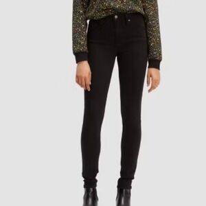 Denim Co Black High Rise Button Fly Skinny Jeans Distressed Raw Hem Size 2